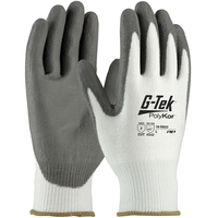 G-TEK 16-D622 WHITE/GRAY 2XL HPPE CUT-RESISTANT GLOVES - ANSI 2, EN 388 3 CUT RESISTANCE